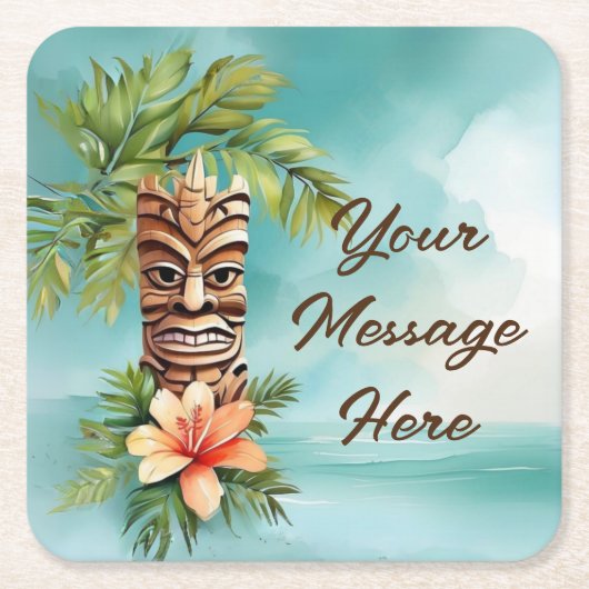 トロピカルティキパーティー スクエアペーパーコースター (正面)