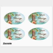 トロピカルティキパーティー 楕円形シール (シート)