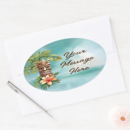 トロピカルティキパーティー 楕円形シール