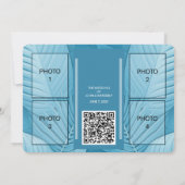 トロピカルティール(緑がかった色)ウェディング日付のフォトカードを保存 セーブザデート (裏面)