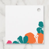 トロピカルティール（緑がかった色）オレンジピンクハイビスカススクエア フェイバータグ (裏面)