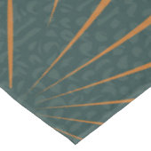 トロピカルティール（緑がかった色）オレンジレインフォレストパームリーフアート テーブルクロス (アングル)
