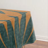 トロピカルティール（緑がかった色）オレンジレインフォレストパームリーフアート テーブルクロス (インサイチュ)
