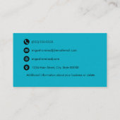 トロピカルティール（緑がかった色）ブルーサンセットウィズパーム 名刺 (裏面)