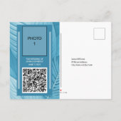 トロピカルティール（緑がかった色）結婚の発表葉書 案内ポストカード (裏面)