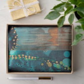 トロピカルティール（緑がかった色）金ゴールド植物学ティッシュペーパー 薄葉紙 (ギフト)