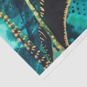 トロピカルティール（緑がかった色）金ゴールド植物学ティッシュペーパー 薄葉紙 (詳細)