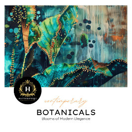 トロピカルティール（緑がかった色）金ゴールド植物学ティッシュペーパー 薄葉紙