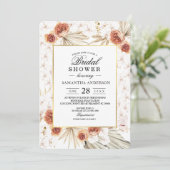 トロピカルテラコッタドライヤシリーフ&フラワーフレーム 招待状 (スタンド正面)