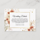 トロピカルテラコッタ乾燥パームリーフ金ゴールドフレーム エンクロージャーカード (正面)