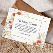 トロピカルテラコッタ乾燥パームリーフ金ゴールドフレーム エンクロージャーカード