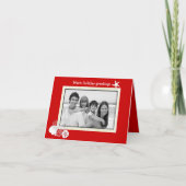 トロピカルテーマのクリスマスフォト赤と白カード シーズンカード (正面)