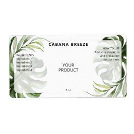 トロピカルテーマのドロッパーボトルラベル ラベル