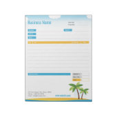 トロピカルテーマ注文型枠または請求書メモ帳 ノートパッド (回転)