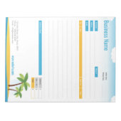 トロピカルテーマ注文型枠または請求書メモ帳 ノートパッド (正面)