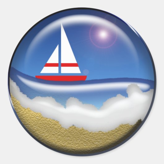 トロピカルテーマ結婚エンベロープシール ラウンドシール (正面)