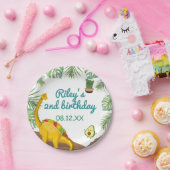 トロピカルディオラストタコサウルスパーティー誕生日 ペーパープレート (パーティー)