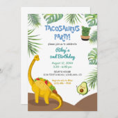 トロピカルディオラストタコサウルスパーティー誕生日 招待状 (正面/裏面)