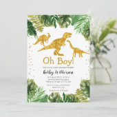 トロピカルディノオベビー赤ちゃんシャワー招待 招待状 (スタンド正面)