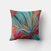 トロピカルデザート明るい赤紫色&ブルーアガベアートピローズ クッション (裏面)