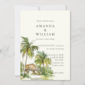 トロピカルデスティネントエレガントウェディング招待状 招待状 (正面)