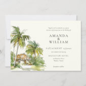 トロピカルデスティネントエレガントウェディング招待状 招待状 (正面)