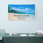 トロピカルデスティネーションの美しいビーチウェディング 横断幕 (トレードショー)