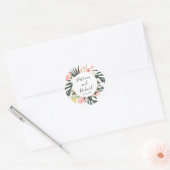 トロピカルデスティネーションウェディングクラシックラウンドステッカー ラウンドシール (封筒)