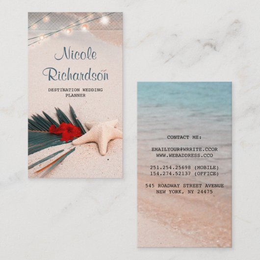 トロピカルデスティネーションウェディングプランナー 名刺 (正面/裏面)