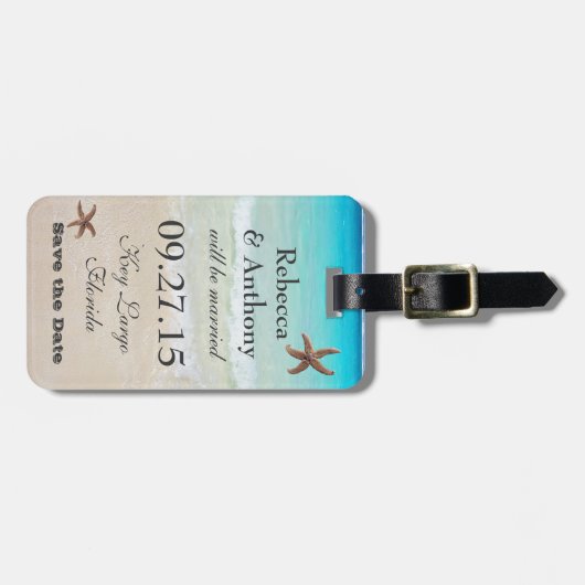 トロピカルデスティネーションウェディングラゲッジタグ ラゲッジタグ (正面横)