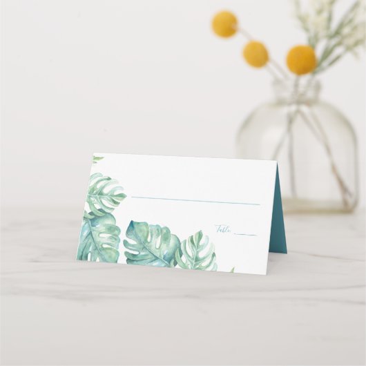 トロピカルデスティネーションウェディング座席表ウミガメ プレイスカード (正面)