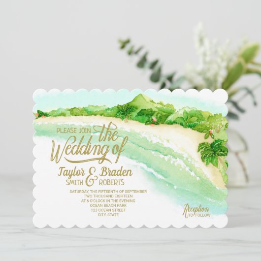 トロピカルデスティネーションウェディング招待状 招待状 (スタンド正面)