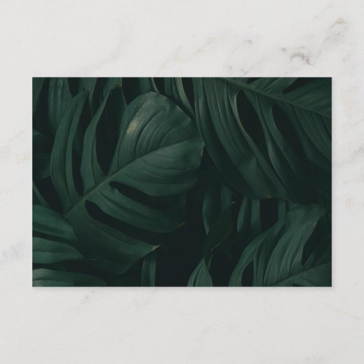 トロピカルデスティネーションウェディングQRコードウェブサイト エンクロージャーカード (裏面)