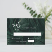 トロピカルデスティネーションウェディングRSVPカード エンクロージャーカード (スタンド正面)