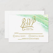 トロピカルデスティネーションウェディングRSVP応答カード 出欠カード (正面/裏面)