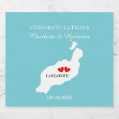 トロピカルデスティネーションランザロテスペインビーチ結婚式 ビールラベル (シングルラベル)