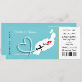 トロピカルデスティネーションランザロテスペインビーチ結婚式 招待状 (正面/裏面)