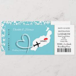 トロピカルデスティネーションランザロテスペインビーチ結婚式 招待状