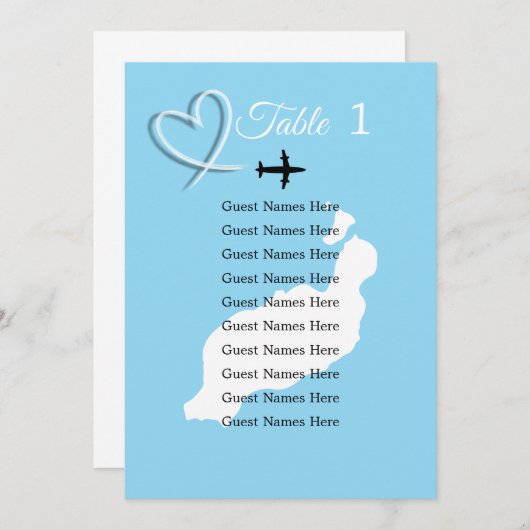 トロピカルデスティネーションランザロテスペインビーチ結婚式 招待状 (正面/裏面)