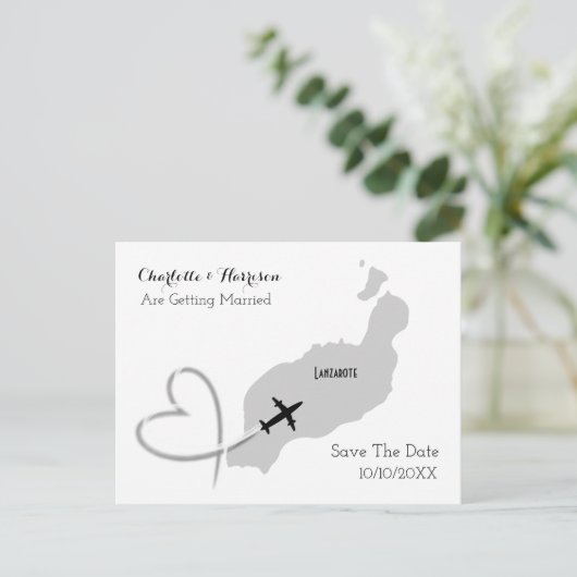 トロピカルデスティネーションランザロテスペインビーチ結婚式 案内ポストカード (スタンド正面)