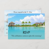 トロピカルデスティネーションリゾートビーチウェディング RSVP 招待状 (正面/裏面)