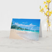 トロピカルデスティネーション風光明媚なビーチありがとう カード (黄色い花)