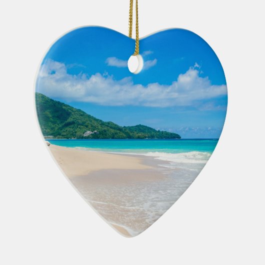 トロピカルデスティネーション風光明媚なビーチ写真 セラミックオーナメント (右)