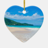 トロピカルデスティネーション風光明媚なビーチ写真 セラミックオーナメント (正面)