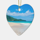 トロピカルデスティネーション風光明媚なビーチ写真 セラミックオーナメント (左)