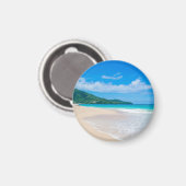 トロピカルデスティネーション風光明媚なビーチ写真 マグネット (正面/裏面)