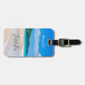 トロピカルデスティネーション風光明媚なビーチ写真 ラゲッジタグ (正面横)