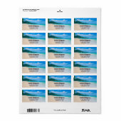 トロピカルデスティネーション風光明媚なビーチ写真 ラベル (フルシート)