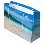 トロピカルデスティネーション風光明媚なビーチ写真 ラージペーパーバッグ (裏面アングル)