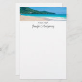 トロピカルデスティネーション風光明媚なビーチ写真 便箋 (正面/裏面)